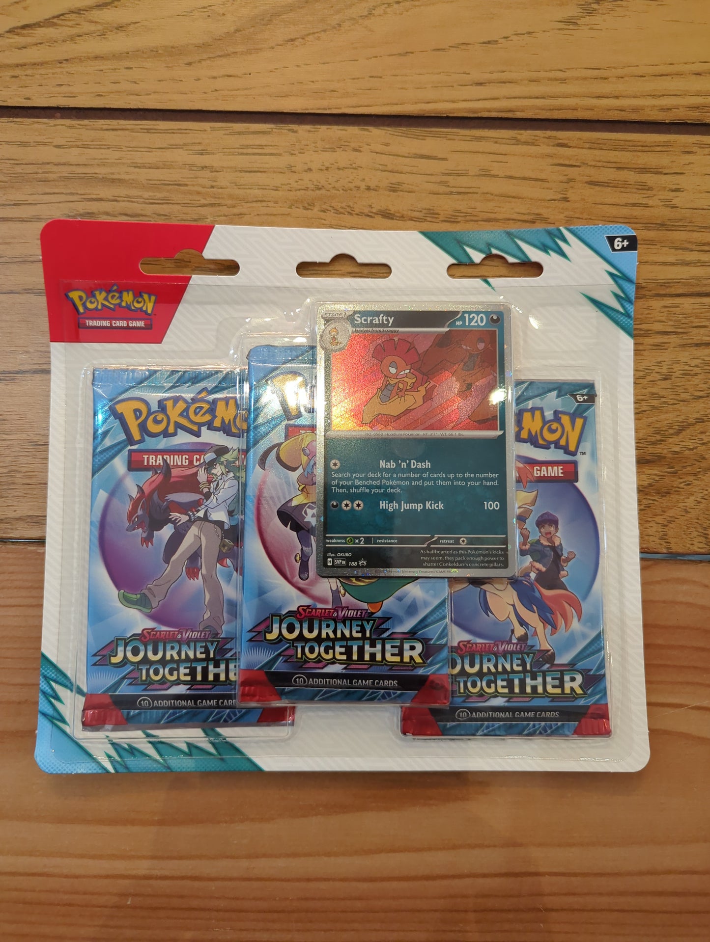 Pokemon TCG: Scarlet & Violet - Journey Together 3-Pack Blister (Scrafty)