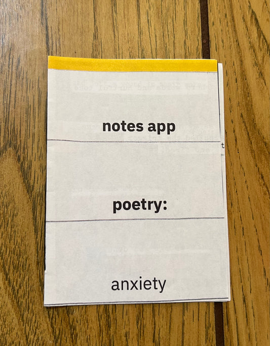 notes app poetry: anxiety