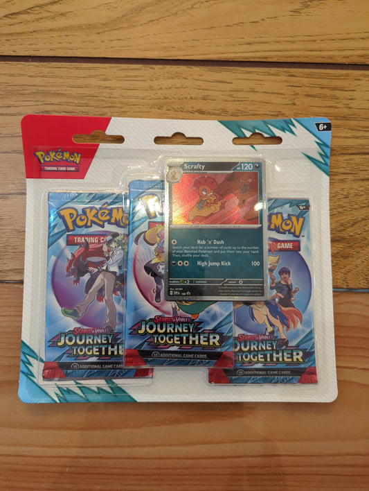 Pokemon TCG: Scarlet & Violet - Journey Together 3-Pack Blister (Scrafty)