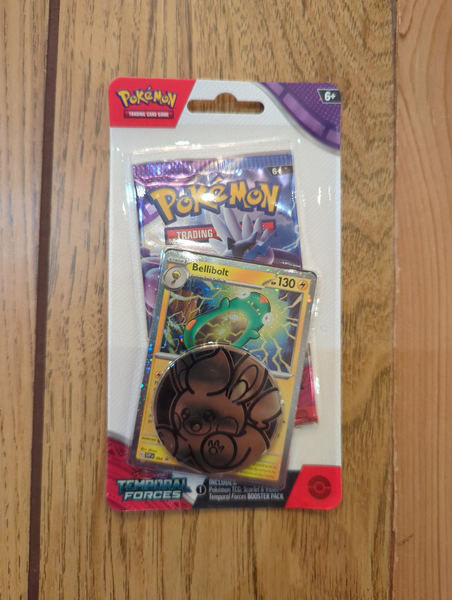 Pokemon TCG: Scarlet & Violet Temporal Forces Booster and Coin (Carvanha)